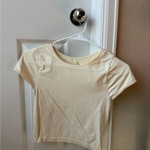 Free People Beige Short Sleeve Top